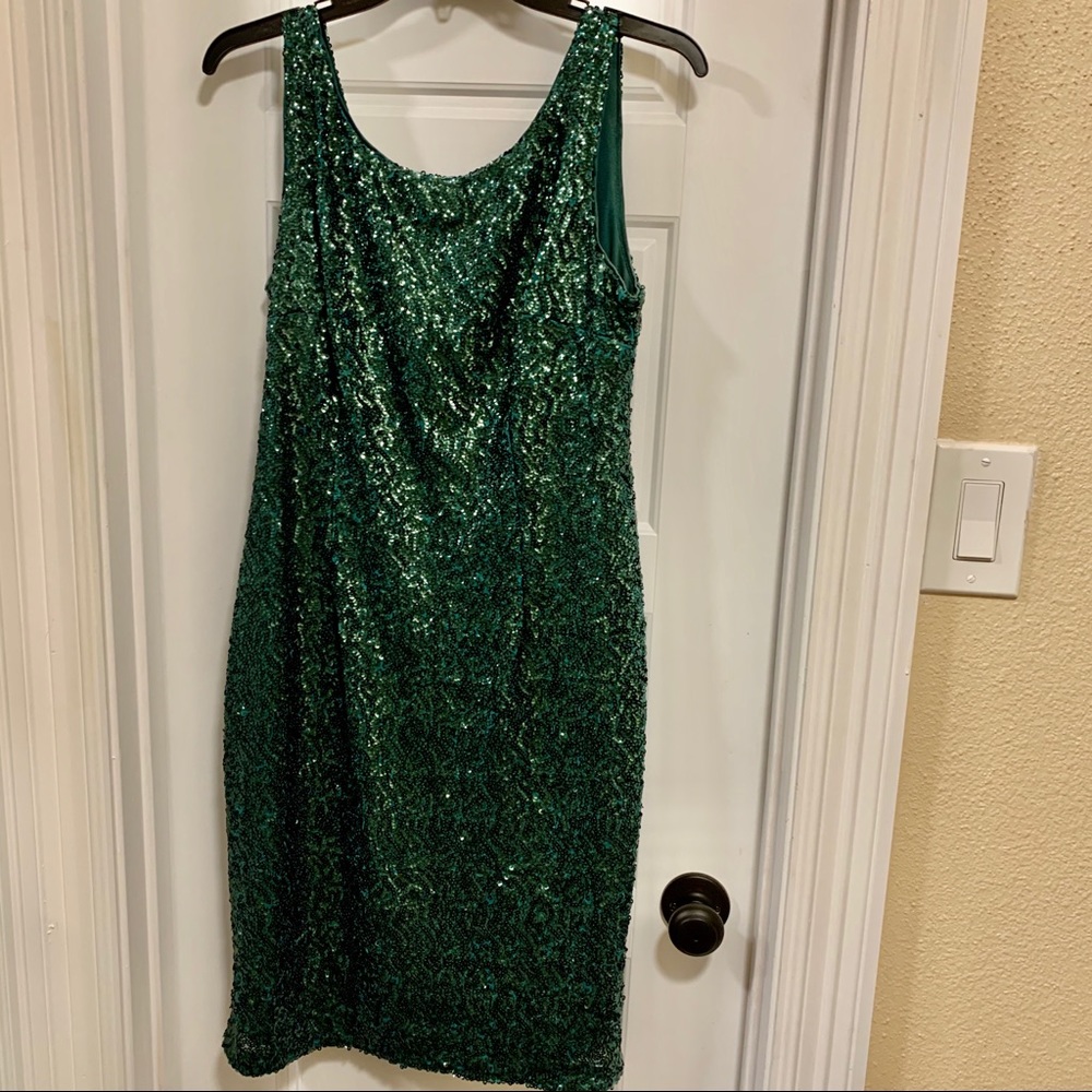 Sequins Emerald Green Formal Dresd